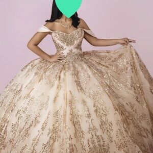Elegant Gold and Cream Ball Gown/ Sweet 16 or Quinceañera